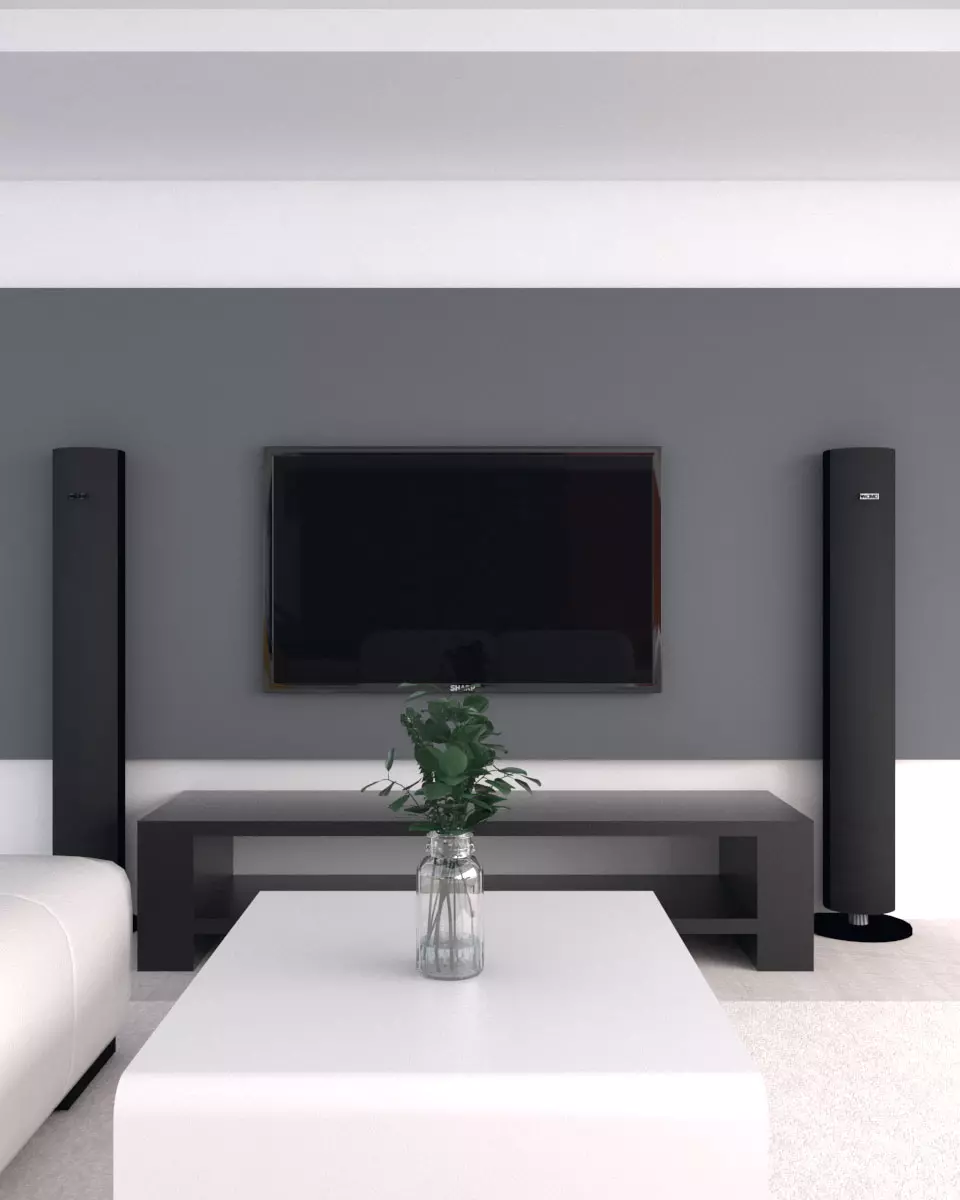 Simple minimalist entertainment wall