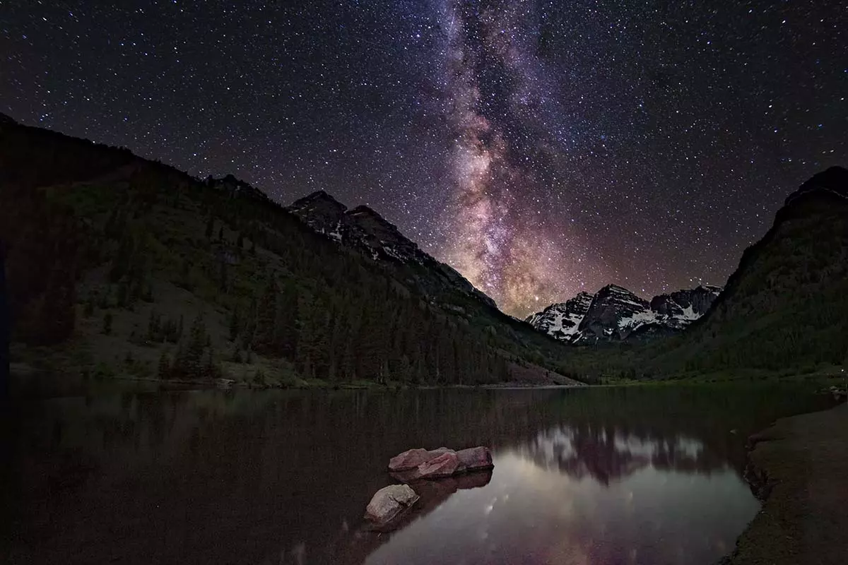 aspen in summer camping under the stars