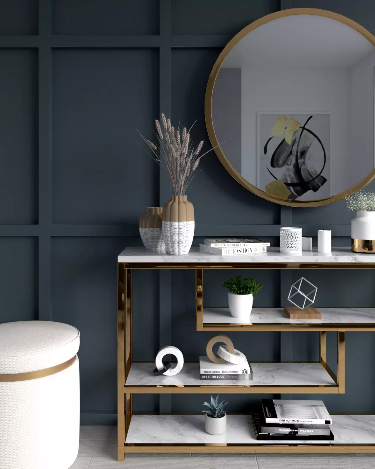 Dark blue-gray wall