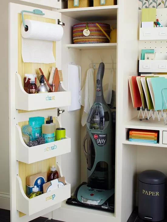 28 Brilliant Garage Organization Ideas | Use a hanging shoe rack in your garage to keep organized.