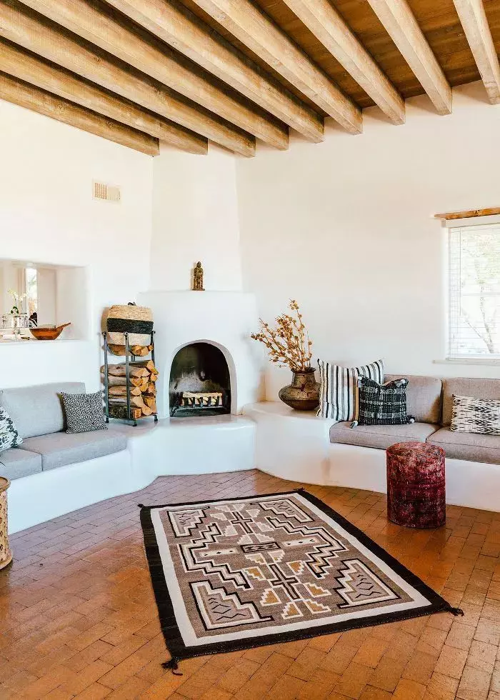 Southwestern decor living room reclaimed wood coffee table lucyinteriordesign