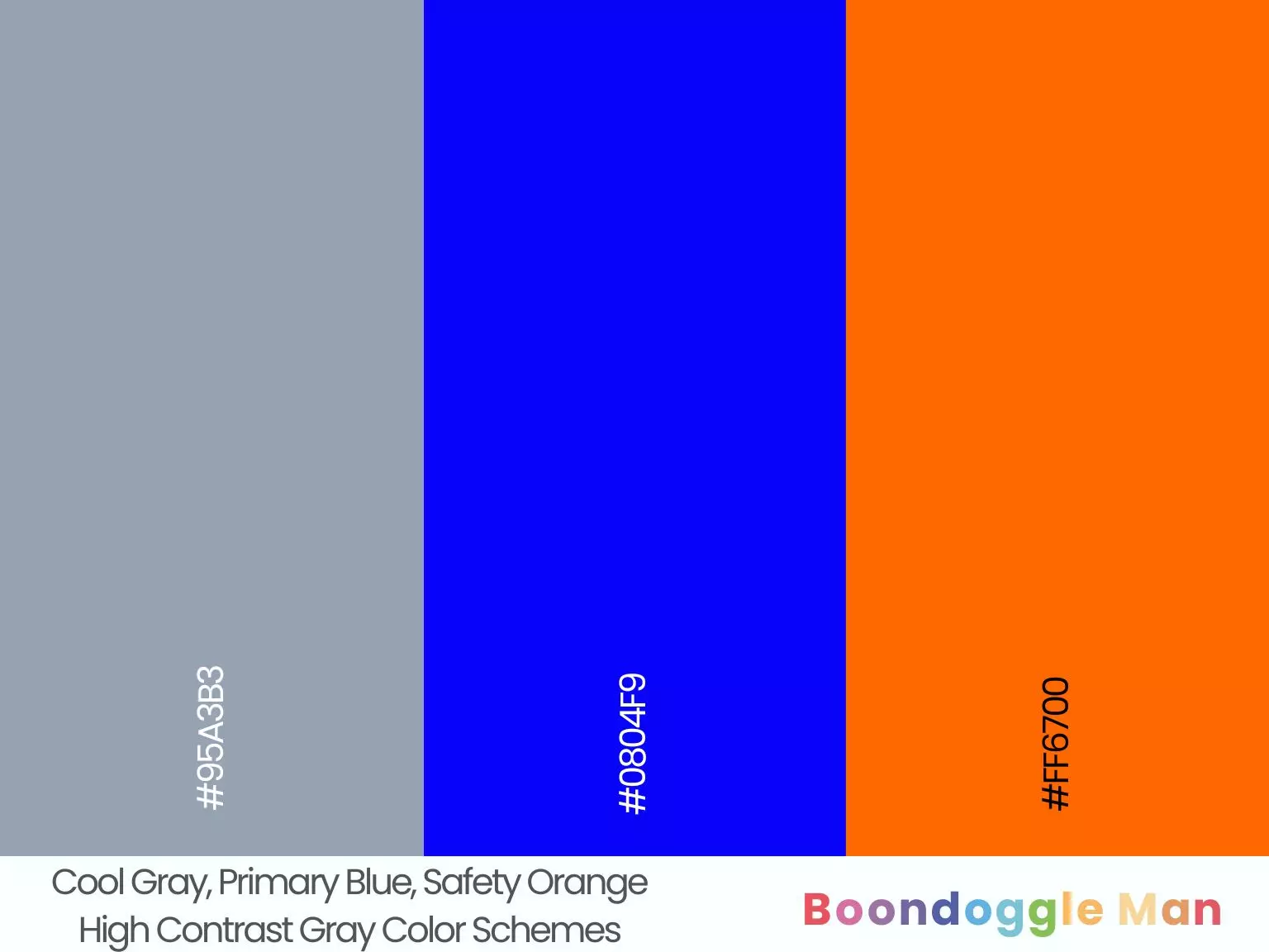 Cool Gray, Primary Blue, Safety Orange