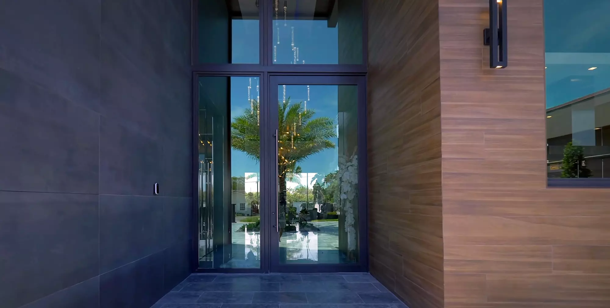 Modern all glass front door