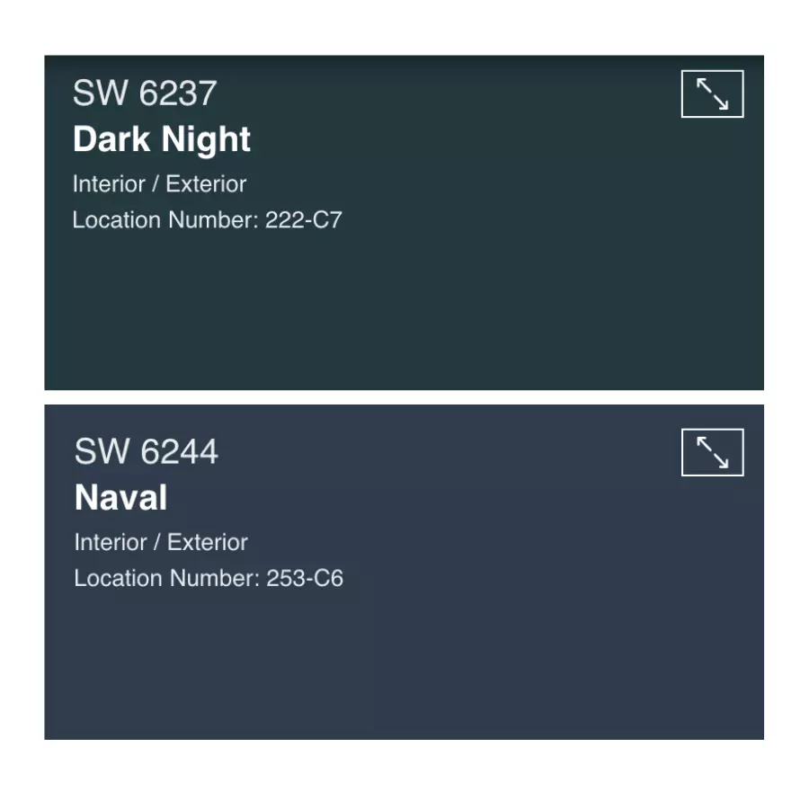 Dark Night v Naval two great deep blue paint colors