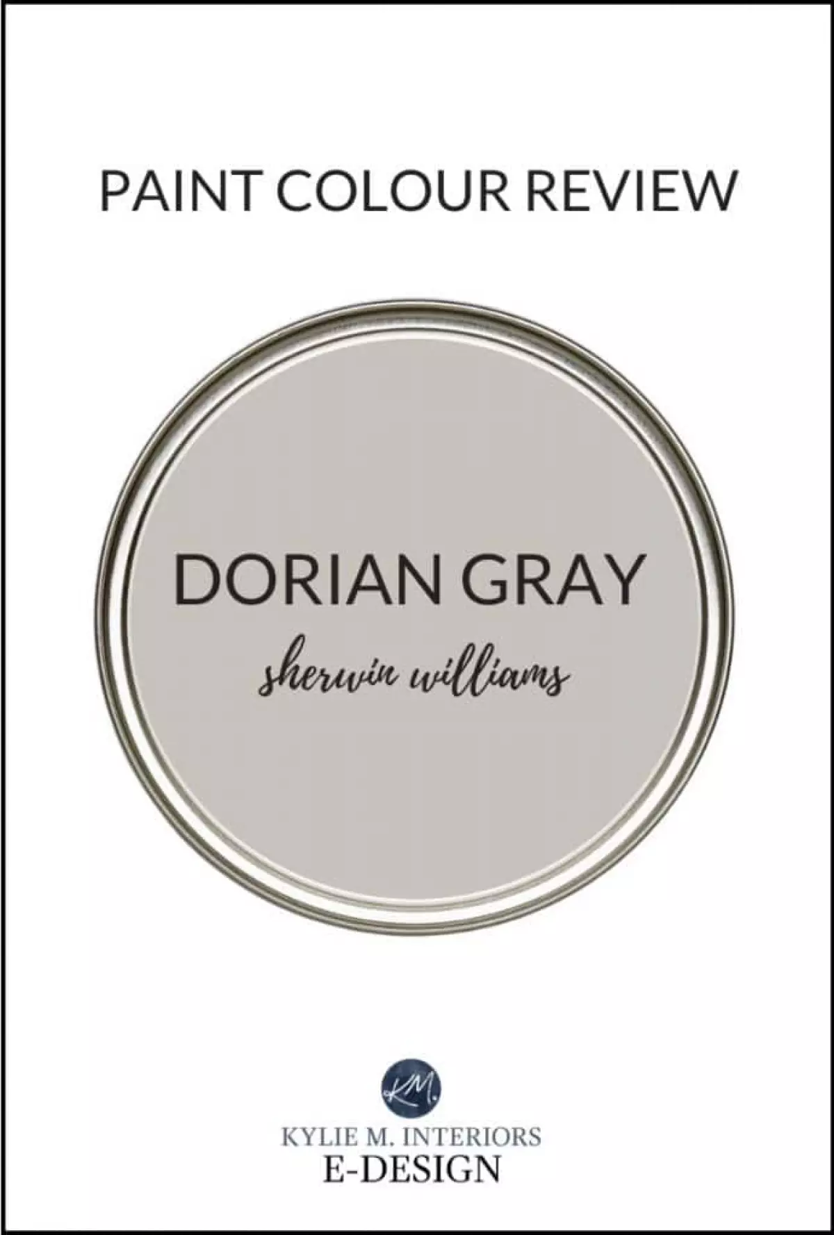 Paint colour review, popular gray paint colour, Sherwin Williams Dorian Gray. Kylie M Interiors Edesign, online paint color advice and diy decorating blogger