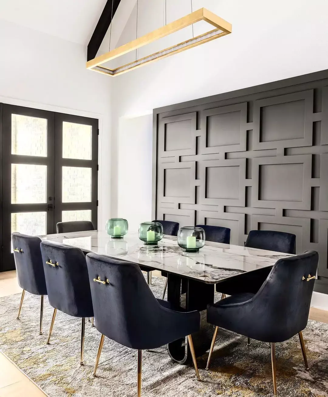 Millwork Accent Wall for Contemporary Style Dining Room