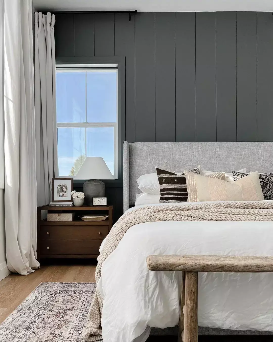 Grey Shiplap Walls for Bedroom