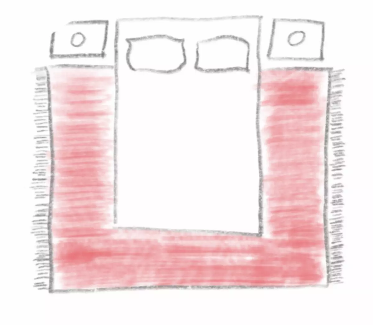 bedroom rug size sketch