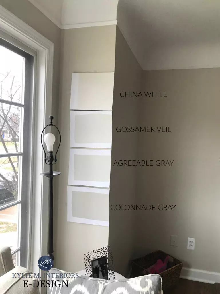 Sherwin Williams Agreeable Gray best greige paint color on walls with neutral furniture and home decor