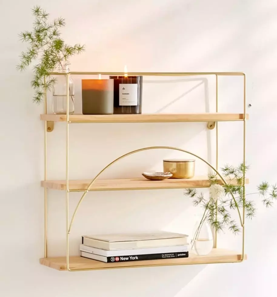 Pretty Gold Wall Shelving