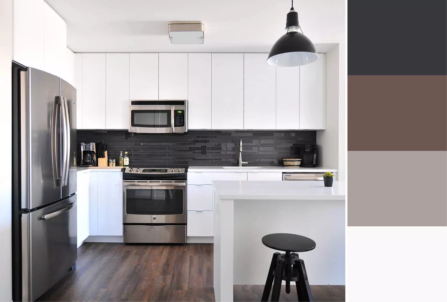 black and white kitchen