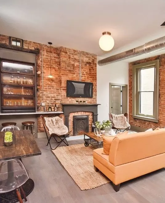 Rolling Coffee Table Wheels in Industrial Living Room