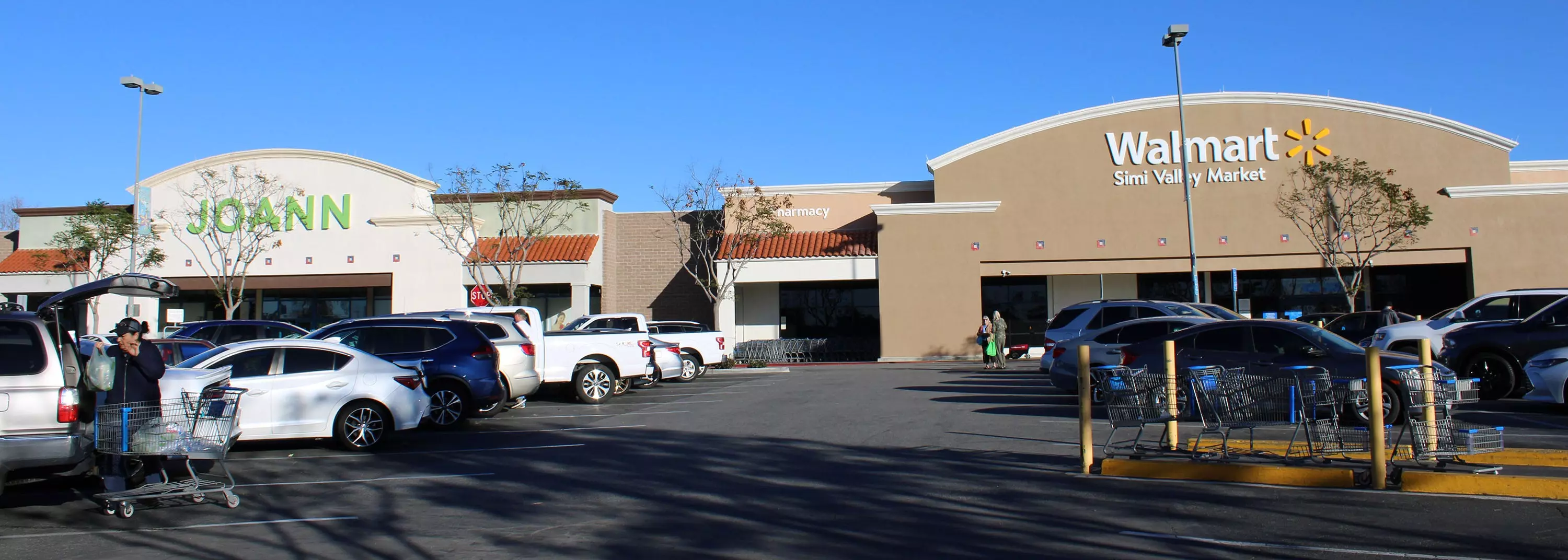 A Walmart Neighborhood Market and Joann Fabric and Crafts store anchor the south end of Santa Susana Plaza in Simi Valley. The mall owner plans to demolish empty storefronts at the mall