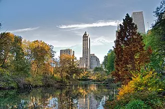 Central Park in Manhattan, the first landscaped urban park in the United States