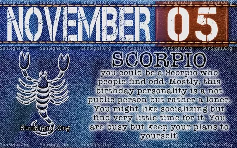 November 5 scorpio birthday calendar