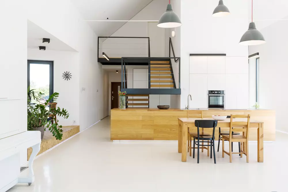 Open-plan kitchen duplex apartments