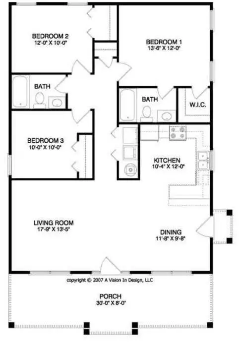 Modern 3 BHK House Plan