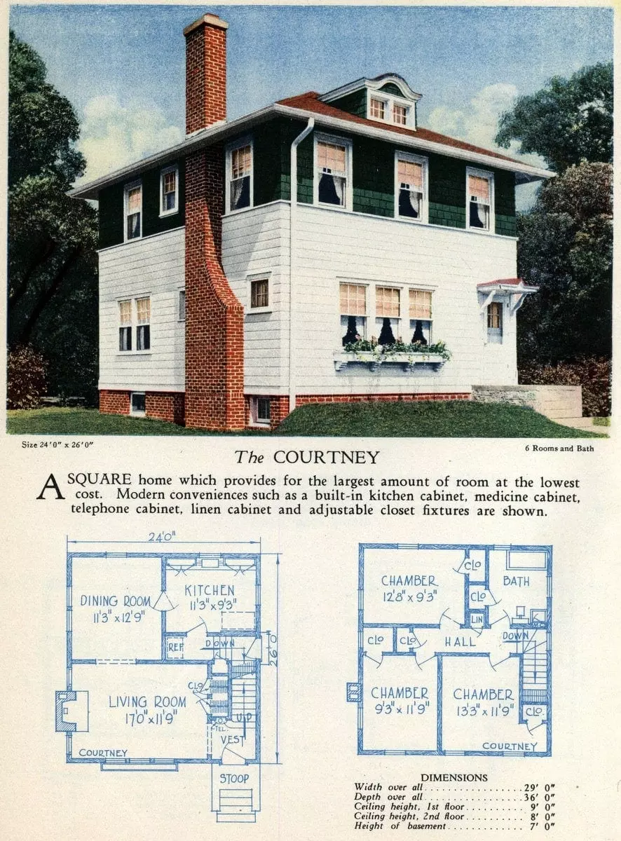 The perfectly square Courtney home: Vintage 2-story design