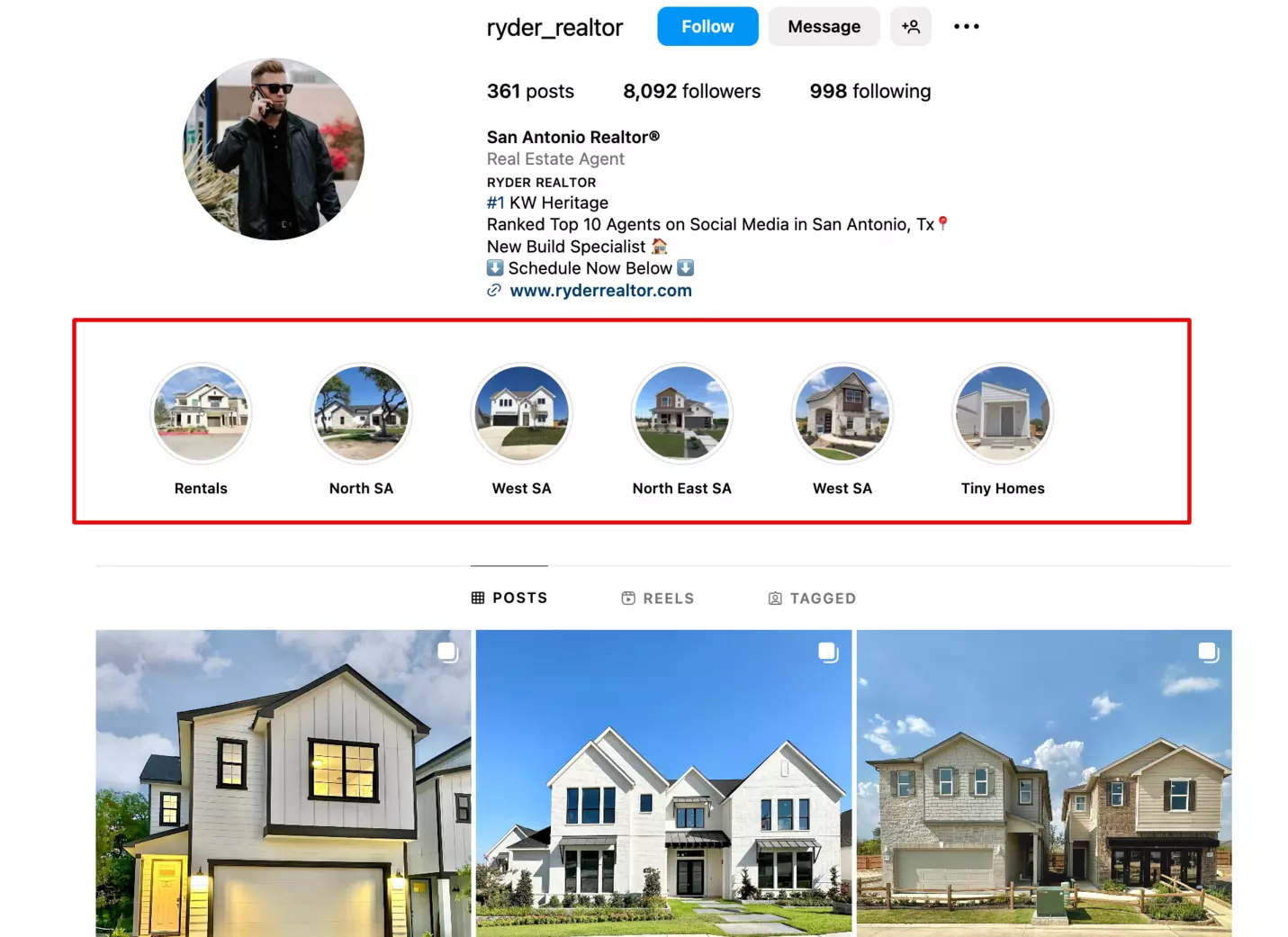 Ảnh chụp màn hình Instagram của Ryder_Realtor