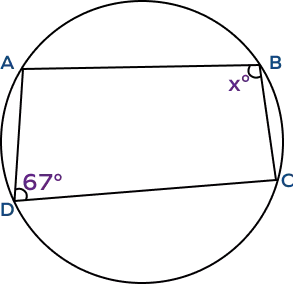 Opposite angles in a cyclic quadrilateral are supplementary