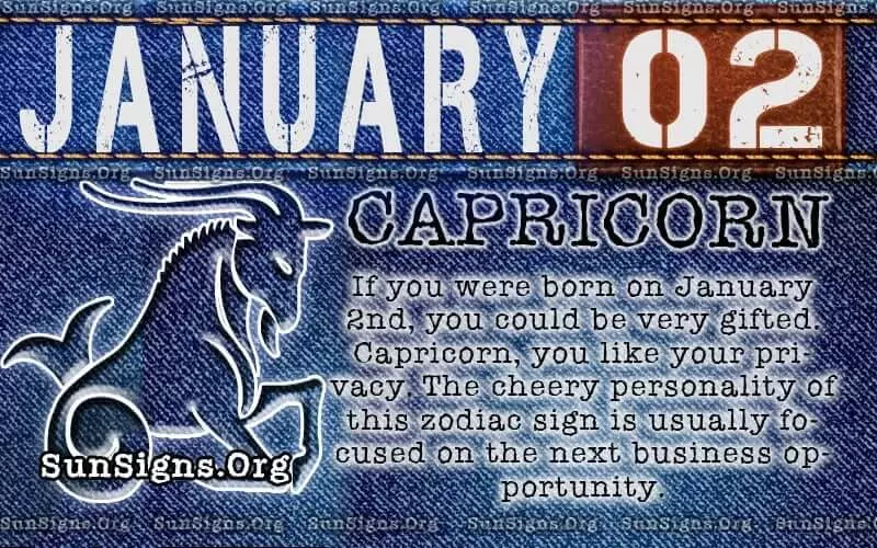 january 2 capricorn birthday calendar