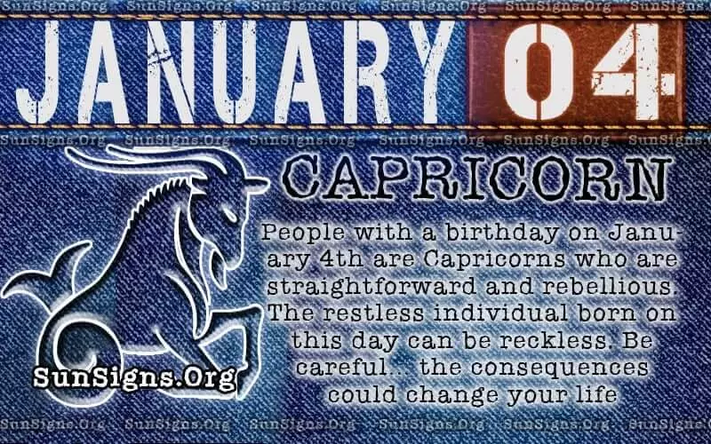 january 4 capricorn birthday calendar