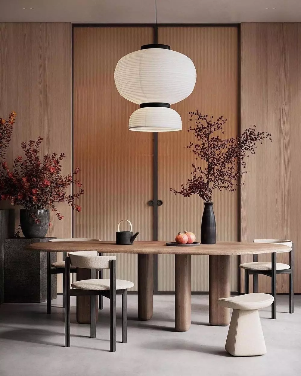 Japandi interior design dining room