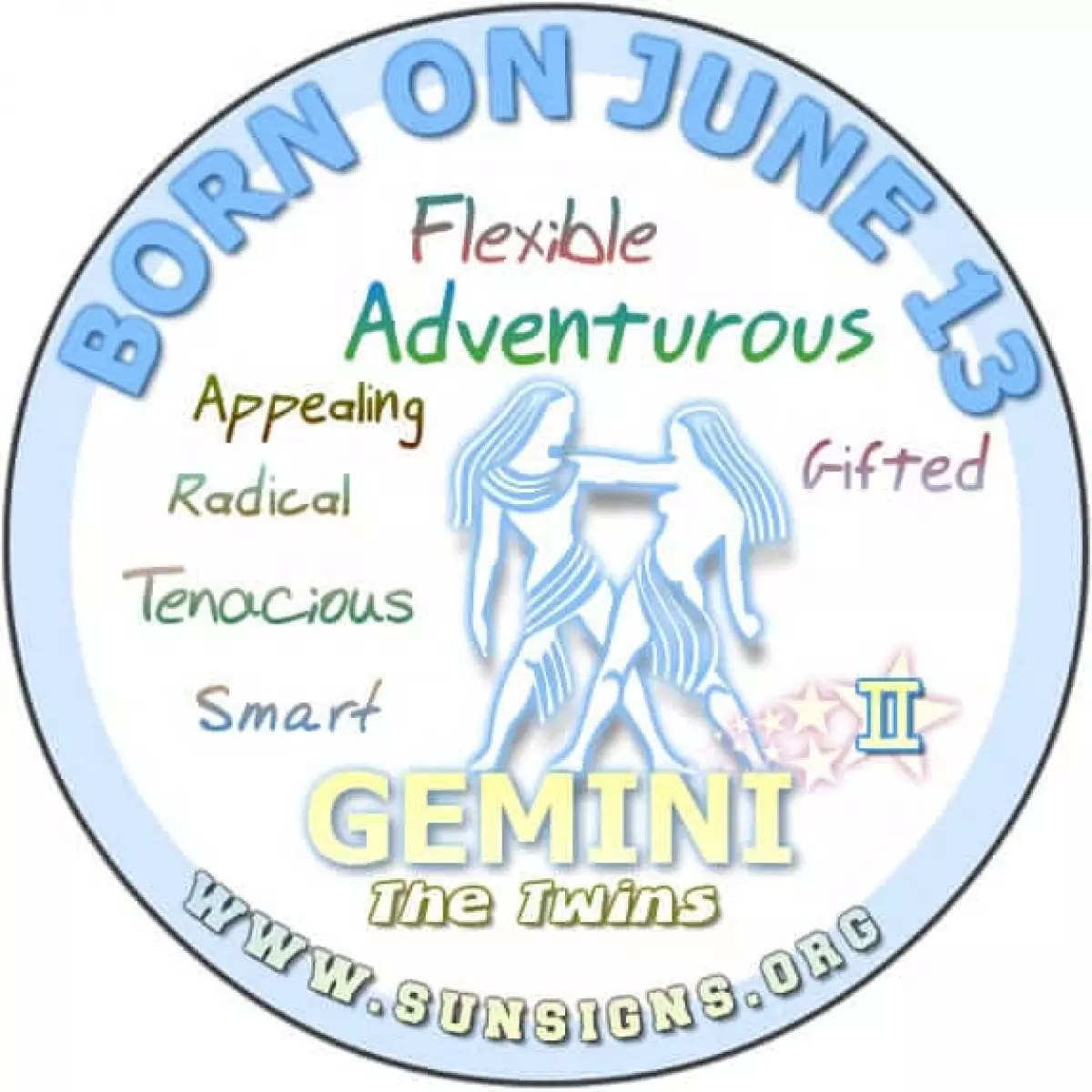 IF YOU ARE BORN ON THIS DAY, JUNE 13, then your zodiac sign is Gemini.