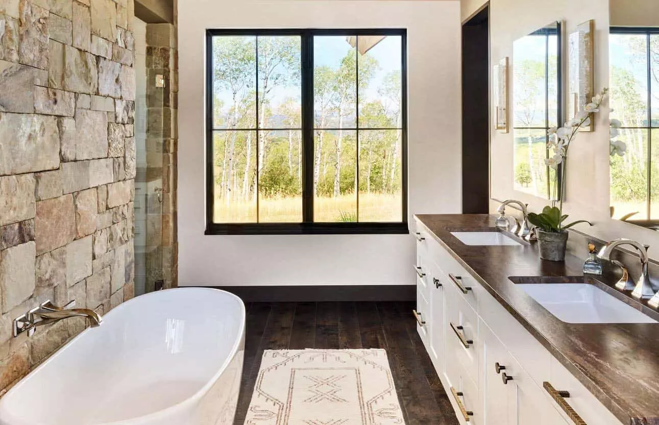 rustic modern bathroom