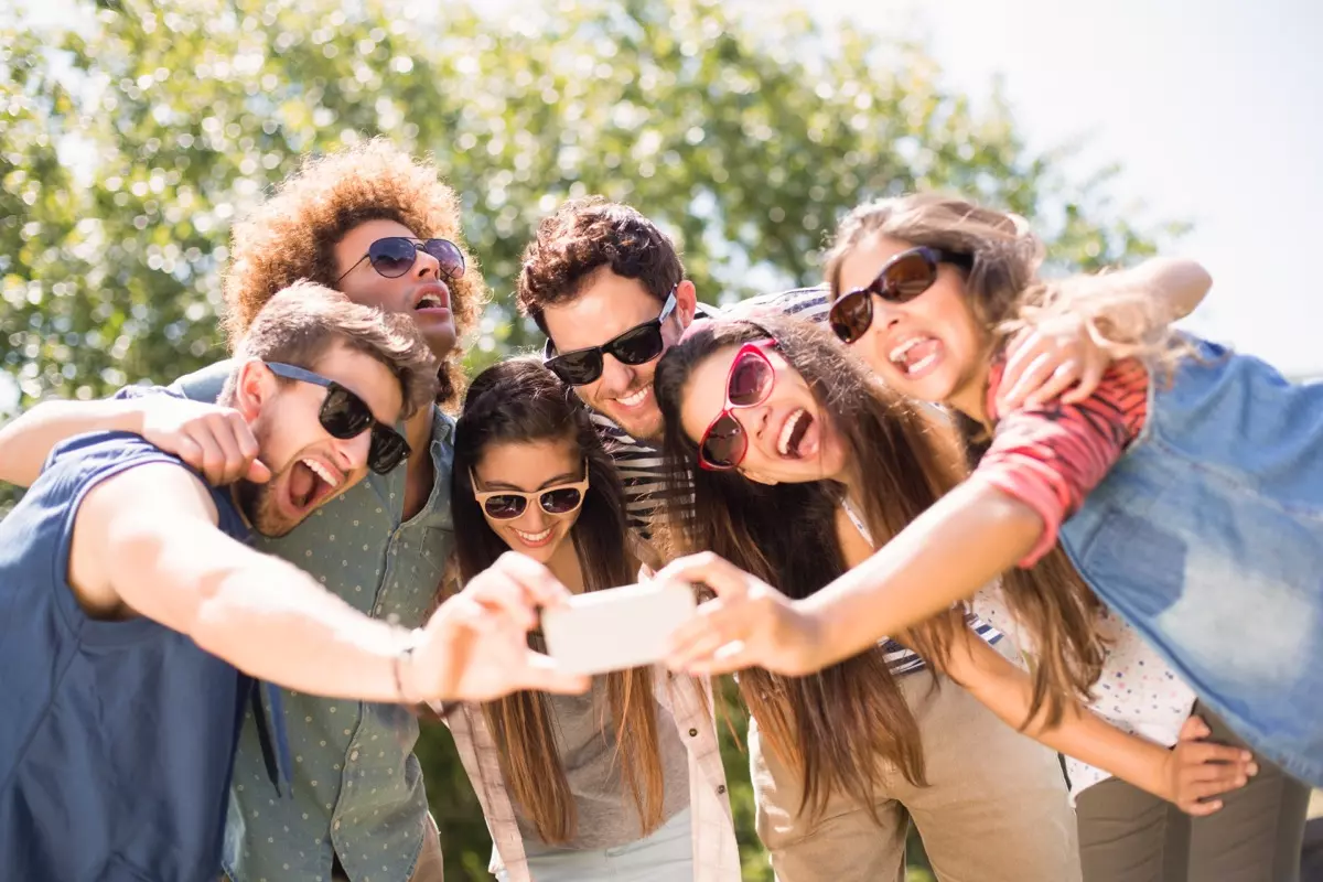 Group of Friends Taking a Selfie