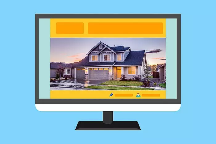 Close-up of a laptop with an SEO report for a real estate photography business on the screen