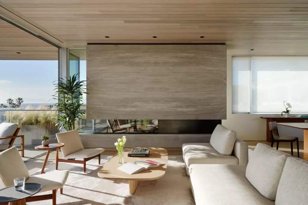 The main bedroom of a modern beach house