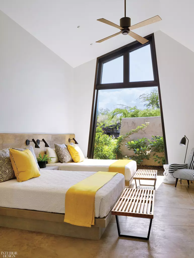 A cozy guest room in a Hawaii beach house