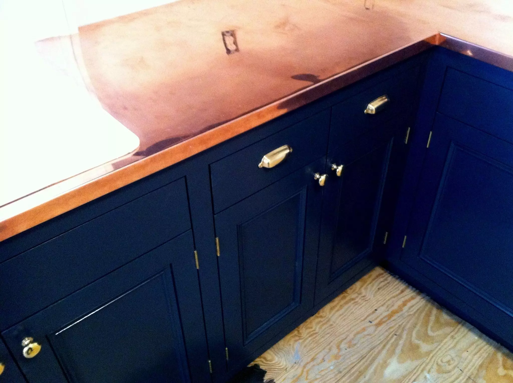 Copper And Navy Blue Kitchen