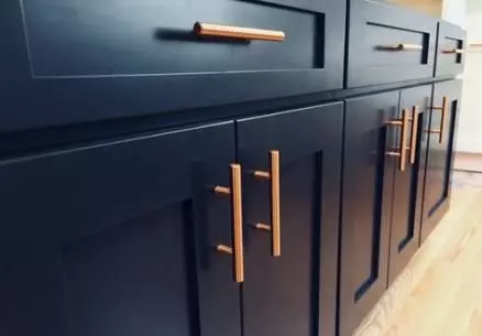 Copper And Navy Blue Kitchen