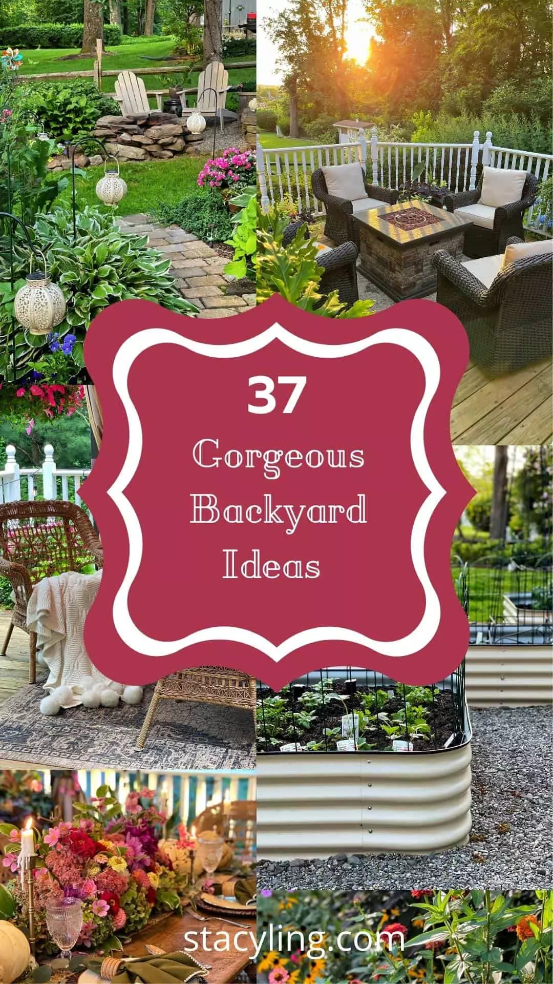 Close up of Gorgeous backyard ideas and outdoor living space ideas