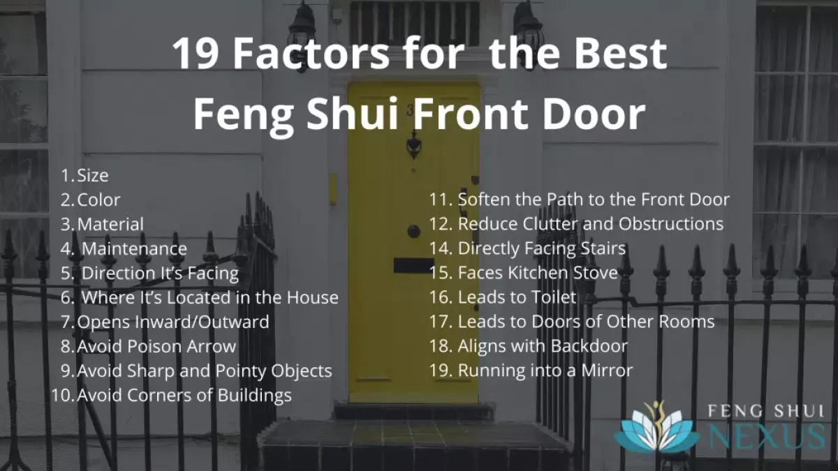 19 factors for front door feng shui