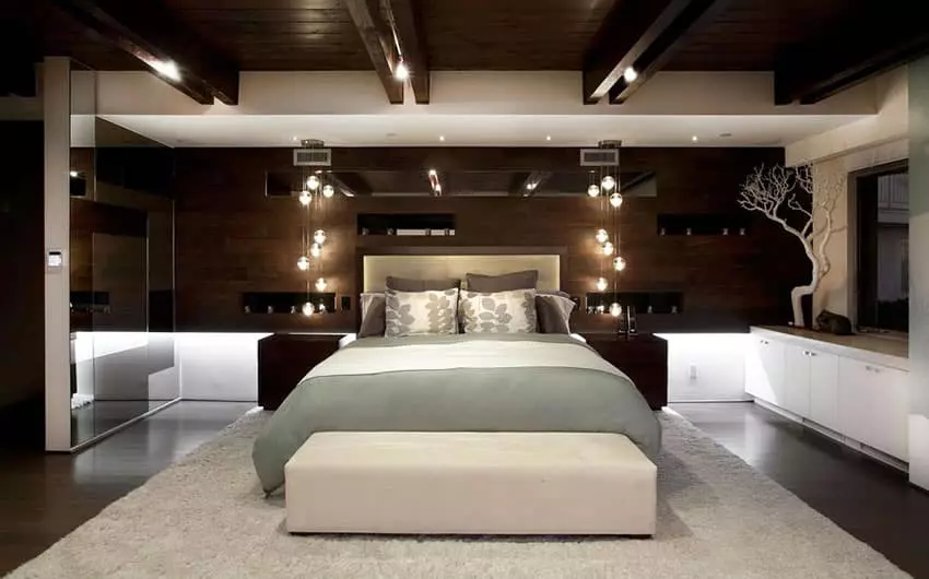 Masculine white paint bedroom design