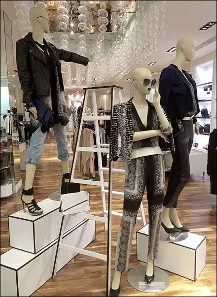 Little clothing store with display racks