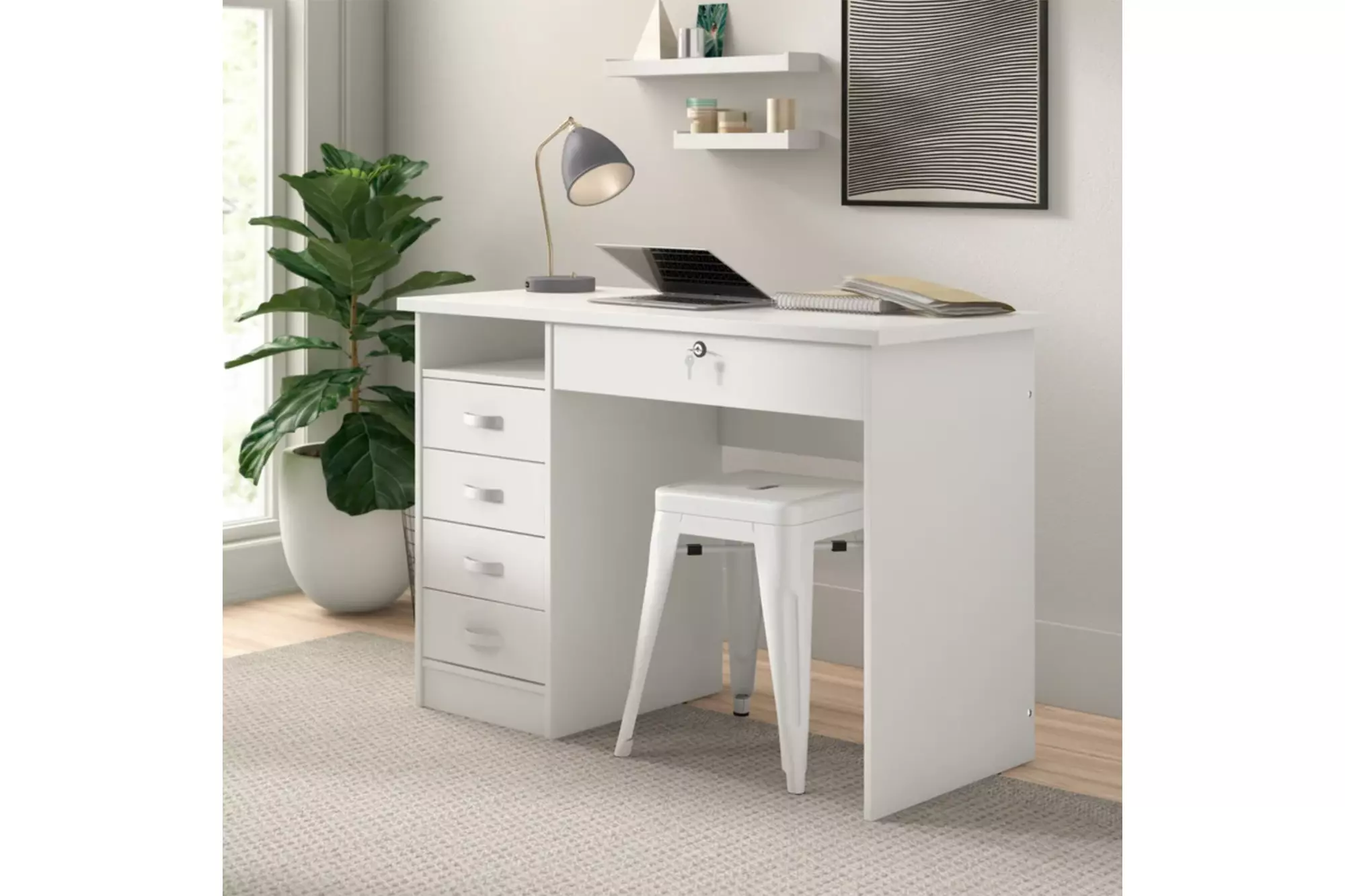 White working desk