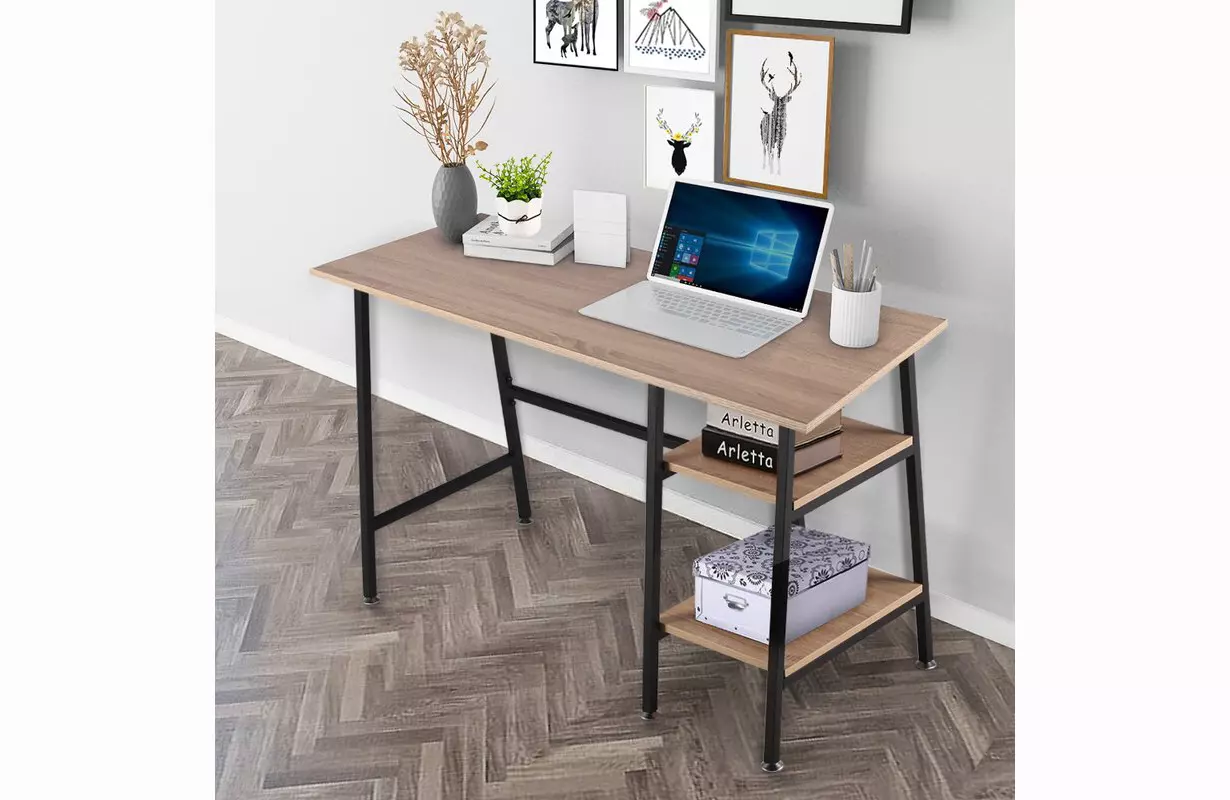 Wood and black desk