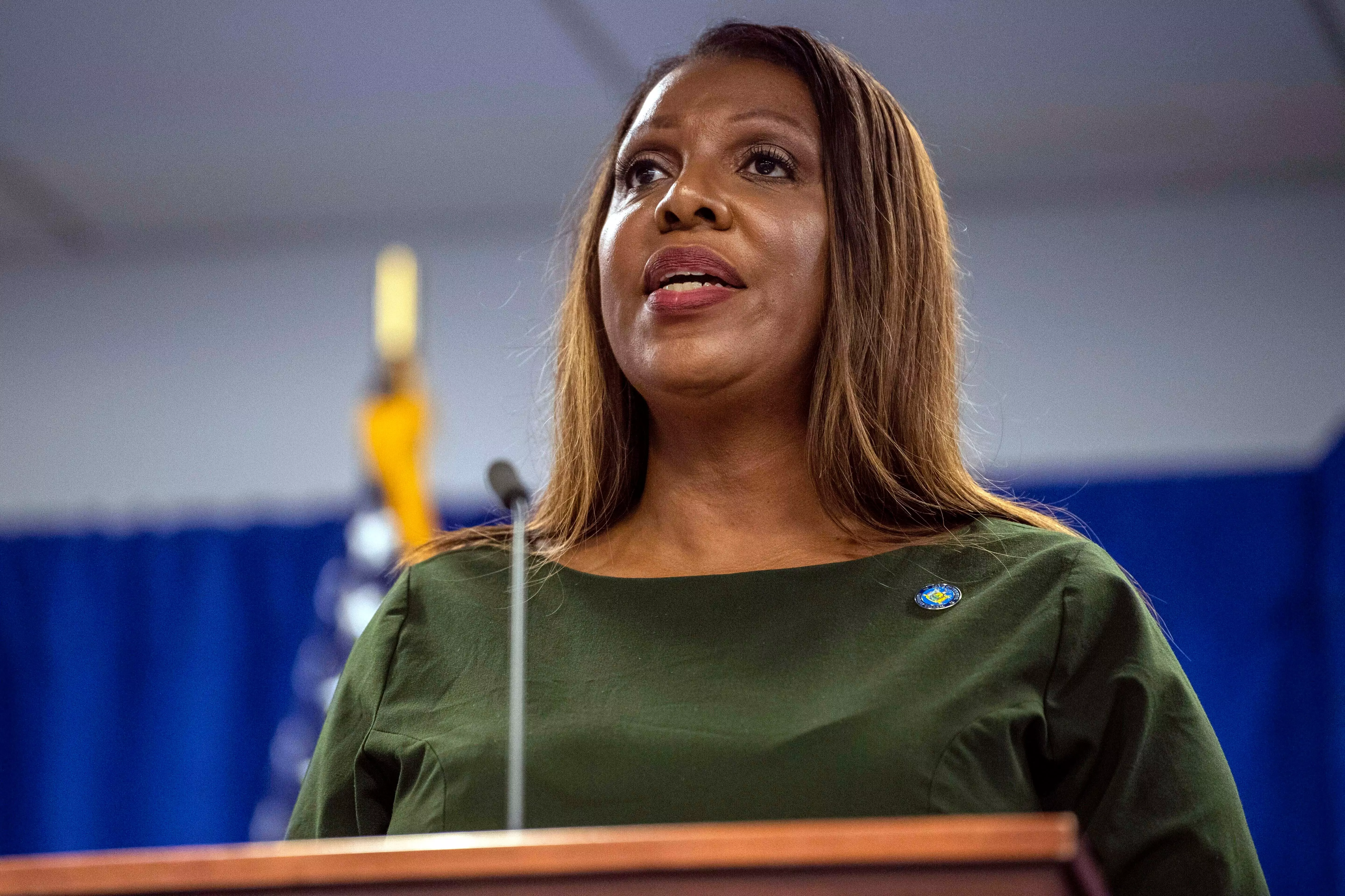 New York Attorney General Letitia James speaks during a news conference, Sept. 21, 2022, in New York.