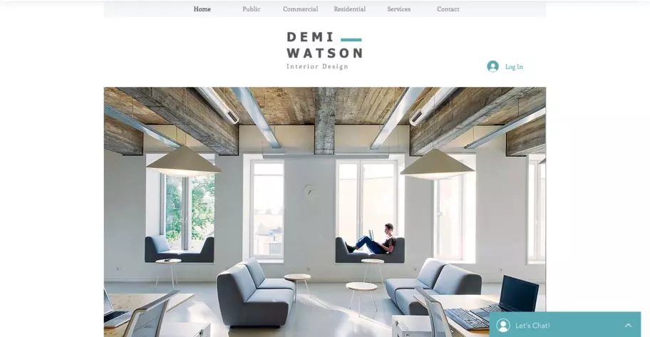 Wix interior portfolio website