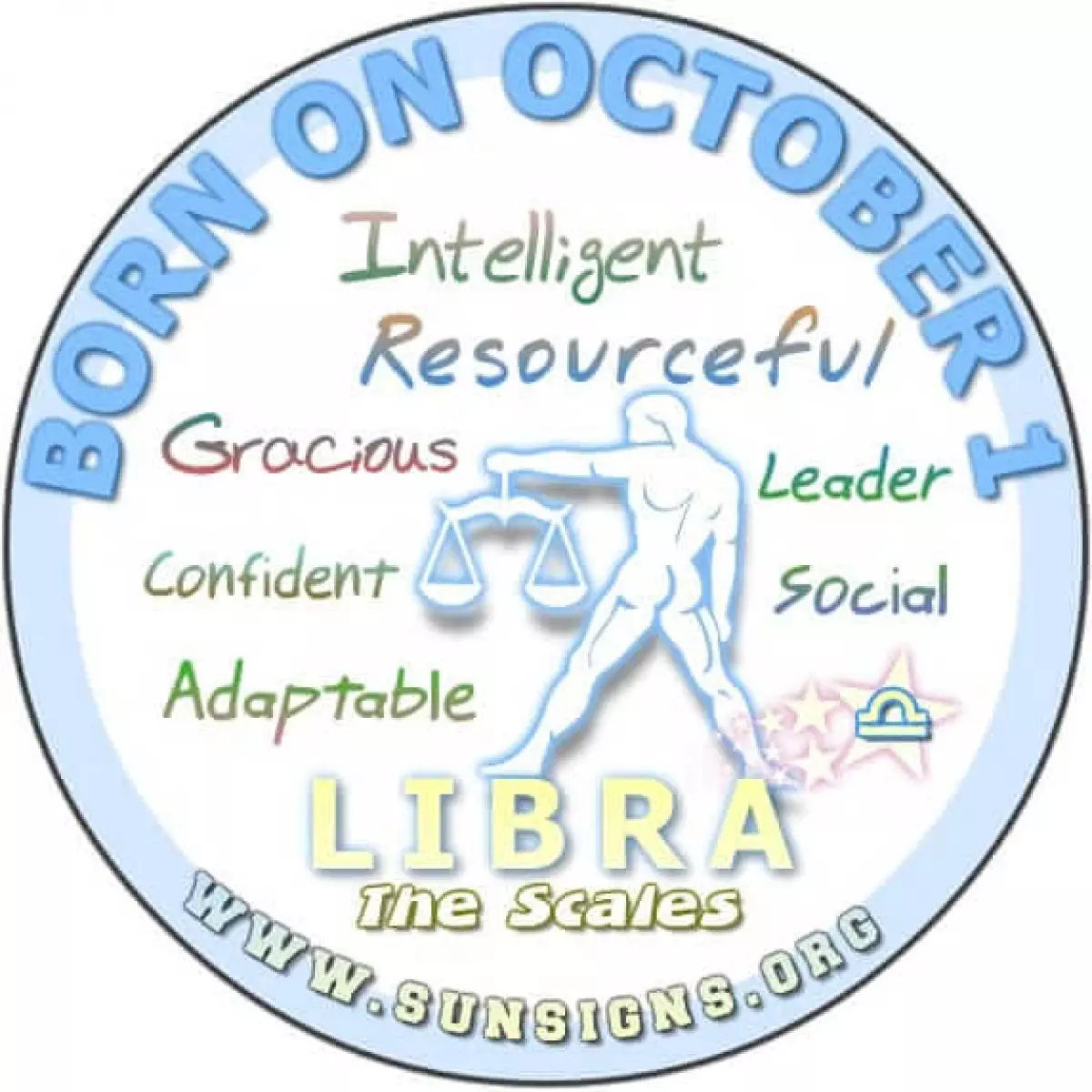 IF YOU ARE BORN ON OCTOBER 1, chances are you are a diplomatic Libra.