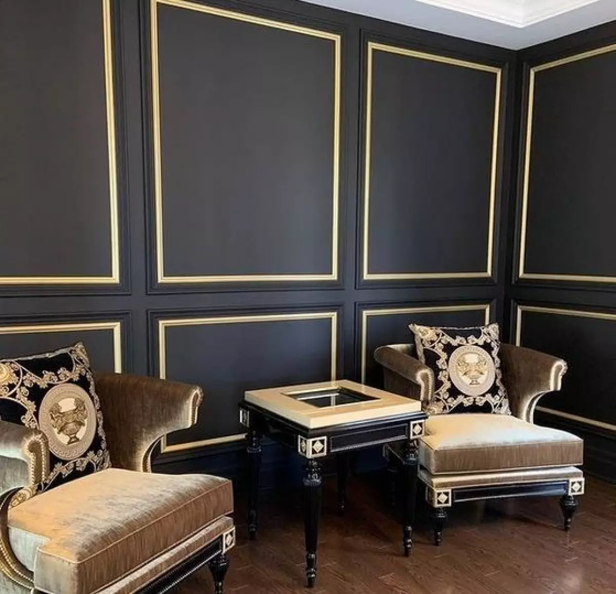 Black and White with Gold Paint