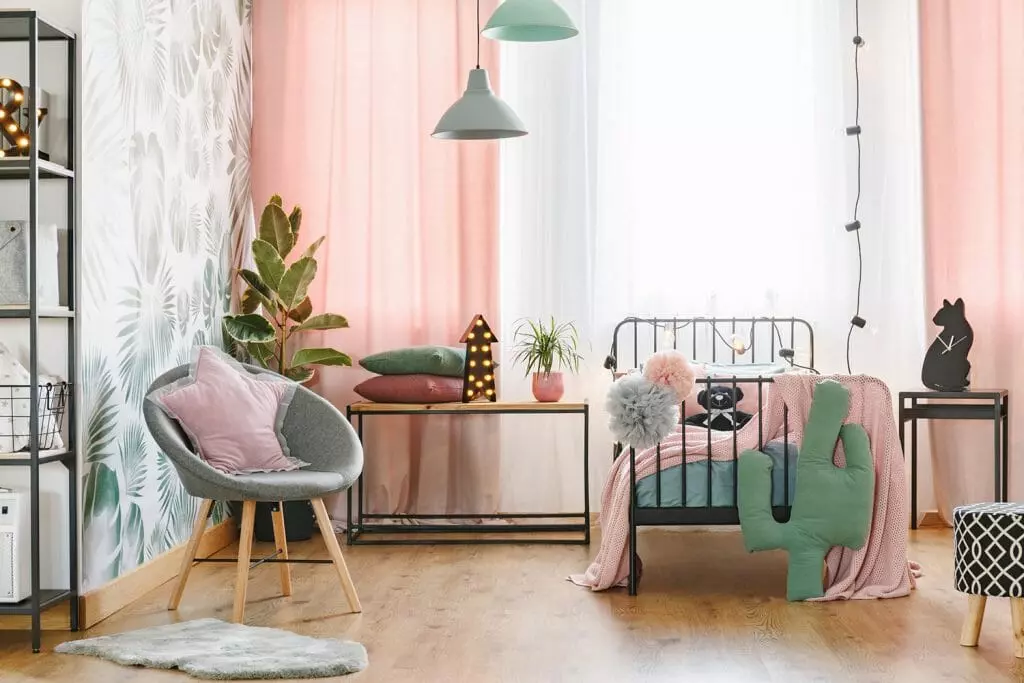 Funky pink girls room interior design by Stella P