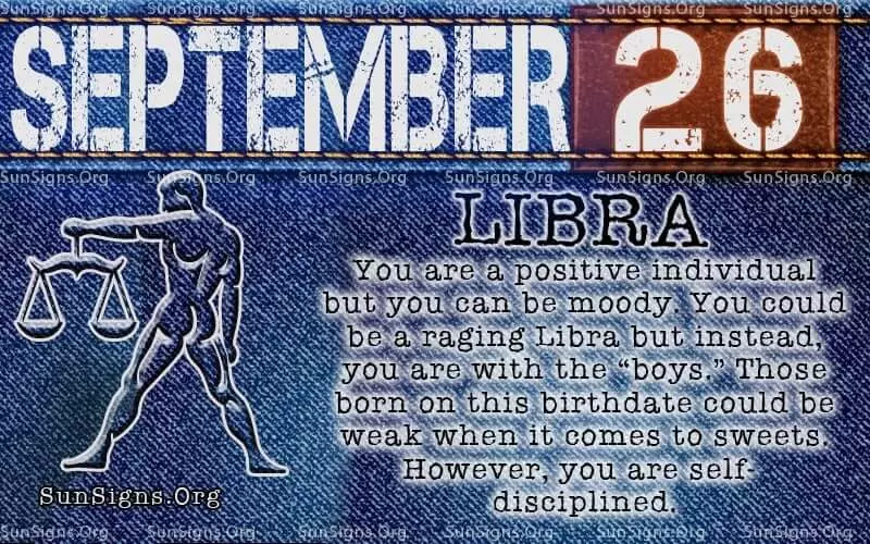 September 26 Libra Birthday Calendar