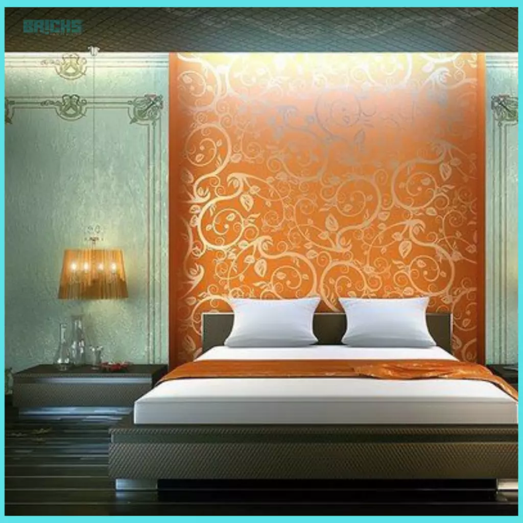 Orange with a golden hue as an accent wall