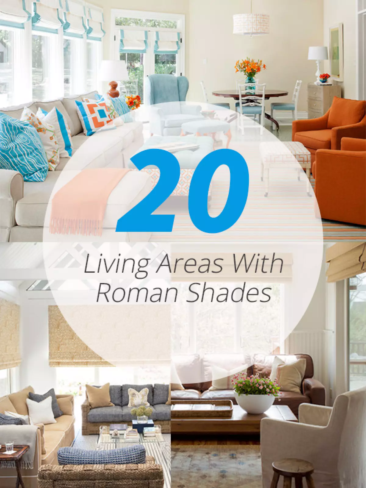 Roman shades living area