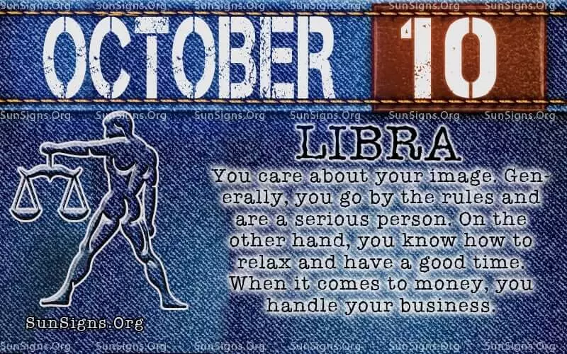 October 10 libra birthday calendar